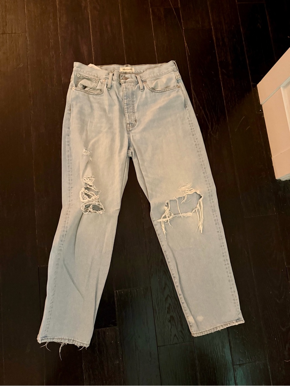 MADEWELL - Light Blue Distressed Jeans - “THE DAD JEANS”